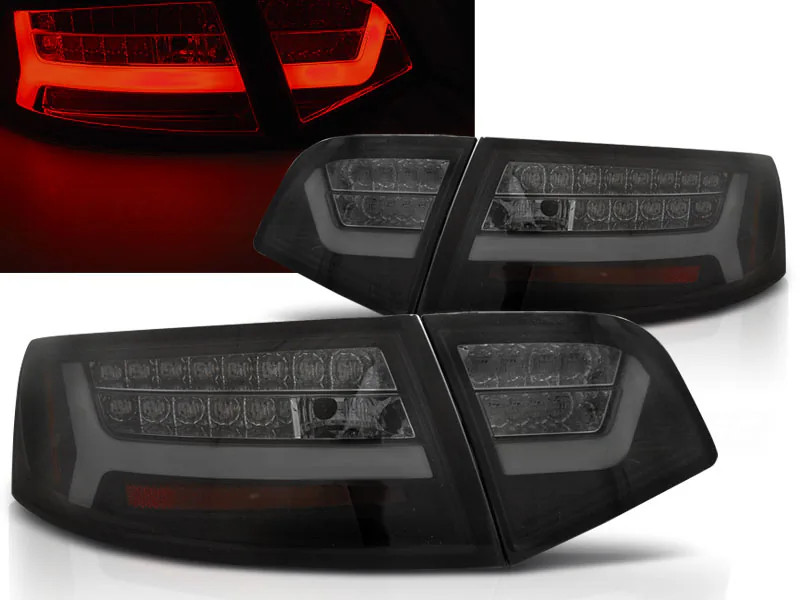 Baklykter Led Bar Black Smoke Seq Audi A6 08-11 Sedan Led Bar Black Smoke Seq