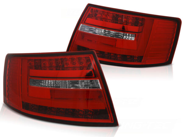 Baklykter WHIE Audi A6 C6 Sedan 04-.04-08 6-PIN LED Bar Rød – 6-pin – bilde 2 av 2