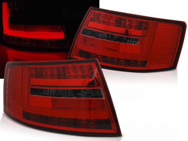 Baklykter Audi A6 C6 Sedan 04-.04-08 6-PIN LED Bar Rød/Røykfarget – 6-pin – bilde 1 av 2