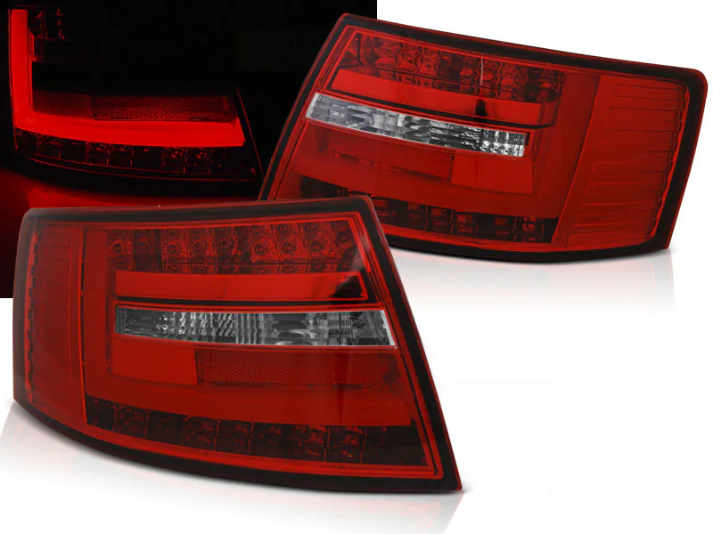 Baklykter Audi A6 C6 Sedan 04.04-08 7-pins Led Bar Red White