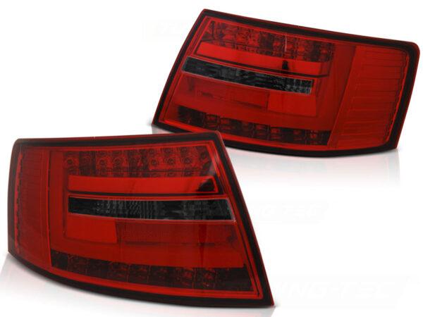 Baklykter Audi A6 C6 Sedan 04-.04-08 7-PIN LED Bar Rød/Røykfarget – for original LED – 7-pin – bilde 2 av 2