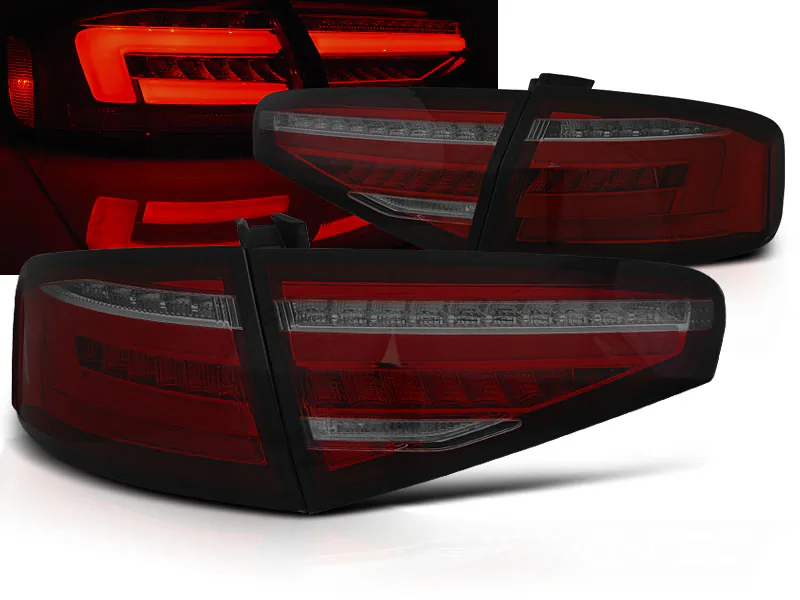 Baklykter Audi A4 B8 12-15 Sedan OEM Pære Led Bar Red Smoke Seq