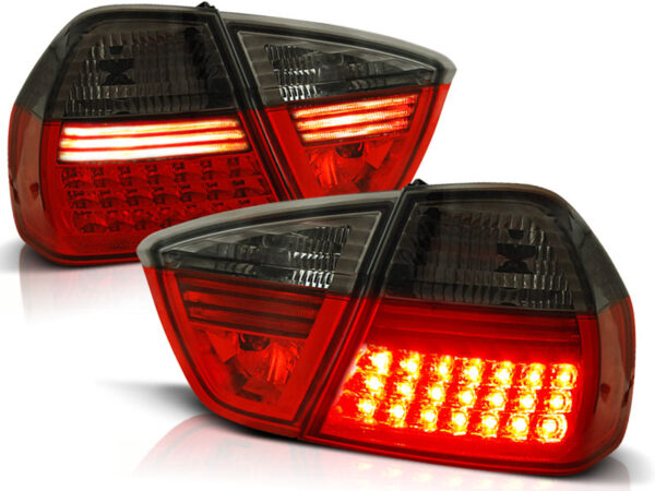 Baklykter BMW E90 03.05-08.08 Sedan LED Rød/Røykfarget – bilde 2 av 2