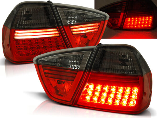 Baklykter BMW E90 03.05-08.08 Sedan LED Rød/Røykfarget – bilde 1 av 2