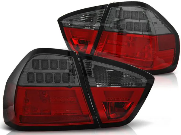 Baklykter BMW E90 03.05-08.08 Sedan LED Bar Rød/Røykfarget – bilde 2 av 2