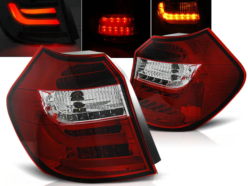 Baklykter WHIE BMW E87 04-08.07 LED Bar Rød