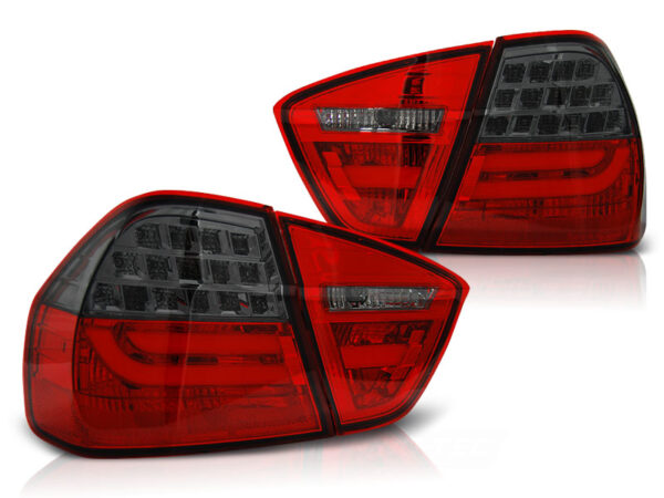 Baklykter BMW E90 03.05-08.08 Sedan LED Bar Rød/Røykfarget – bilde 2 av 2