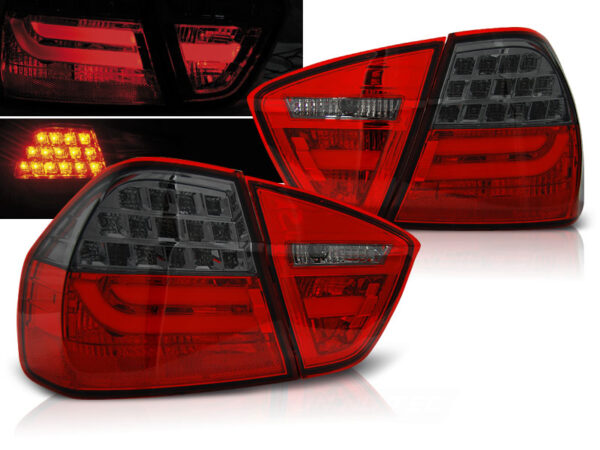 Baklykter BMW E90 03.05-08.08 Sedan LED Bar Rød/Røykfarget – bilde 1 av 2