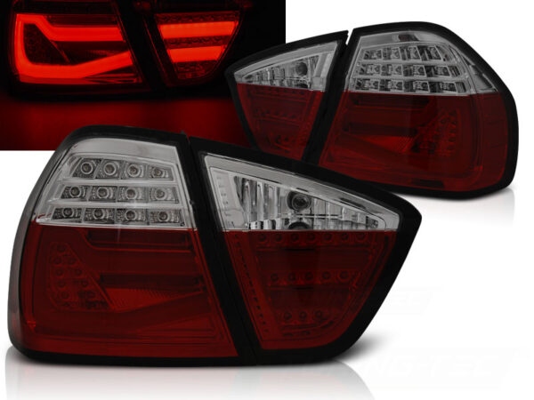 Baklykter BMW E90 05-08 E90 Sedan LED Bar Rød/Røykfarget – bilde 1 av 2