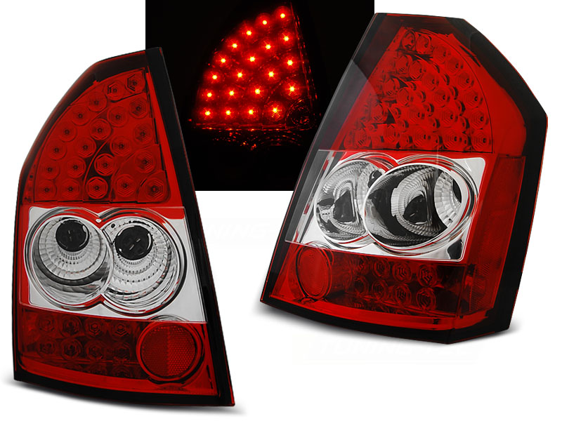 Baklykter Chrysler 300c / 300 08-10 Red White Led