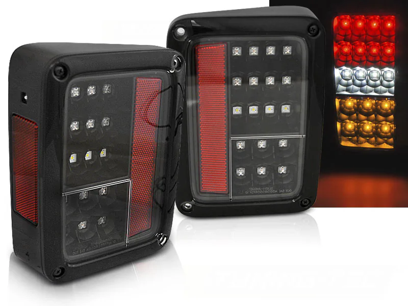 Baklykter Jeep Wrangler JK 07-18 Led Sort