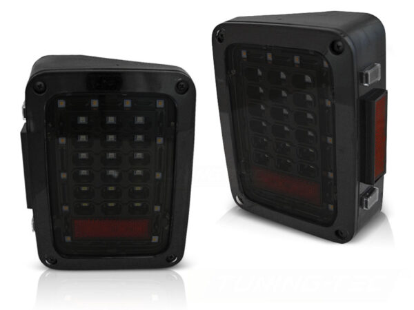 Baklykter Jeep Wrangler JK 07-18 LED Røykfarget – bilde 2 av 2