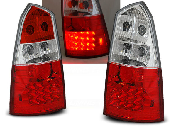 Baklykter Ford Focus MK1 10.98-10.04 Stasjonsvogn LED Rød/Hvit – bilde 1 av 2