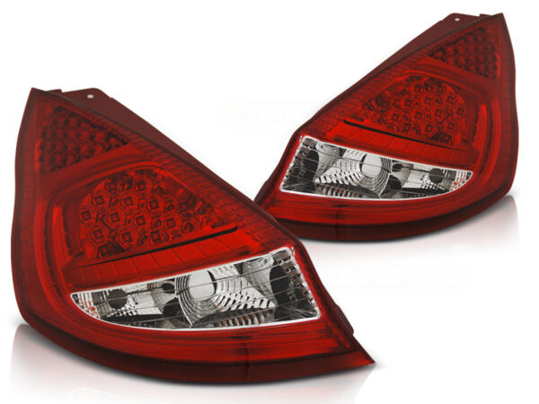 Baklykter Ford Fiesta MK7 08-12 HB Hatchback LED Rød/Hvit – bilde 2 av 2