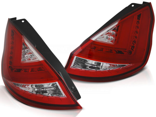 Baklykter Ford Fiesta MK7 08-12 HB Hatchback LED Bar Rød/Hvit – bilde 2 av 2