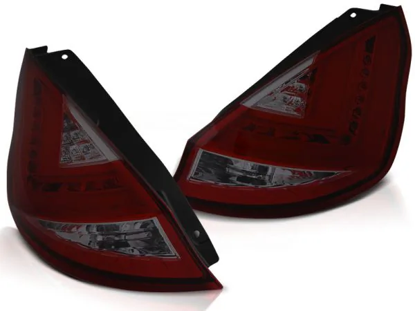 Baklykter Ford Fiesta MK7 12-16 HB Hatchback LED Bar Rød/Røykfarget – bilde 2 av 2