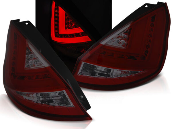 Baklykter Ford Fiesta MK7 12-16 HB Hatchback LED Bar Rød/Røykfarget – bilde 1 av 2