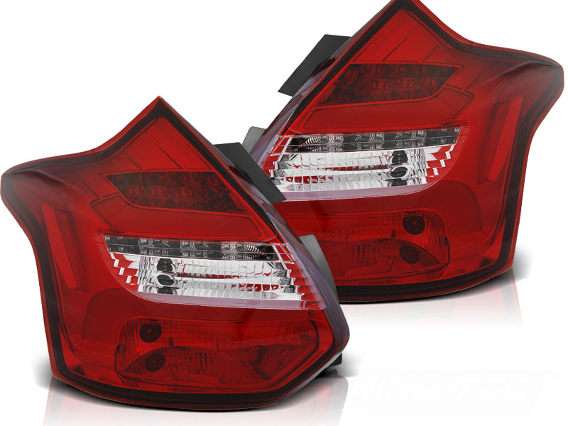 Baklykter Ford Focus 3 11-10.14 Hatchback Red White Led Bar Seq Ind. - Bilde 2