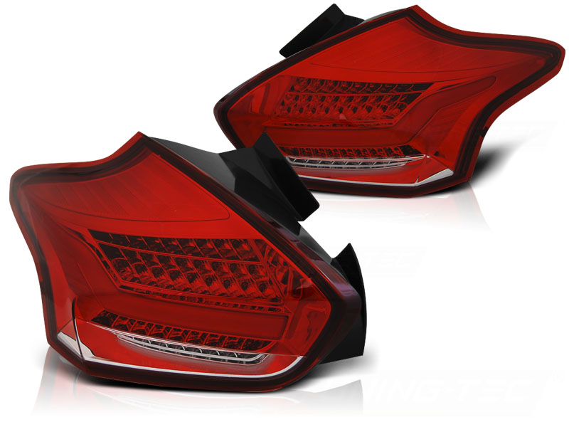 Baklykter Ford Focus 3 15-18 Hatchback Red White Seq Led - Bilde 2