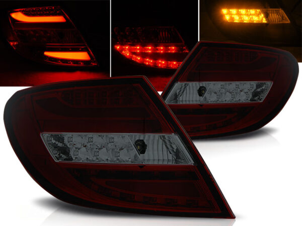 Baklykter Mercedes C-Class W204 Sedan 07-10 LED Bar Rød/Røykfarget – bilde 1 av 2