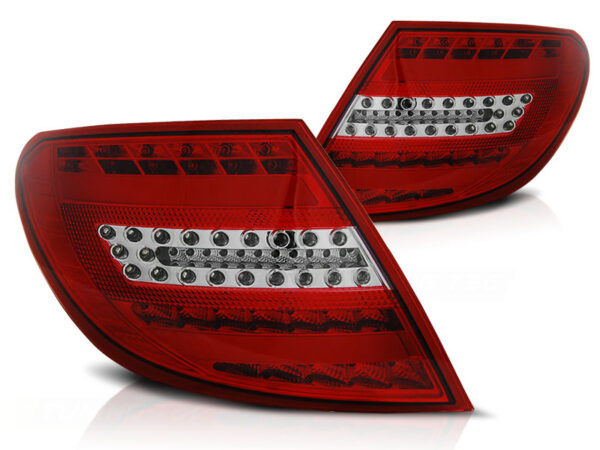Baklykter WHIE Mercedes C-Class W204 Sedan 07-10 LED Bar Rød – bilde 2 av 2