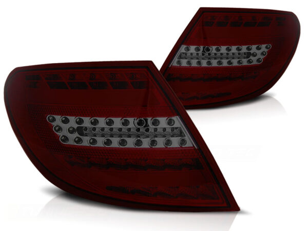Baklykter Mercedes C-Class W204 Sedan 07-10 LED Bar Rød/Røykfarget – bilde 2 av 2