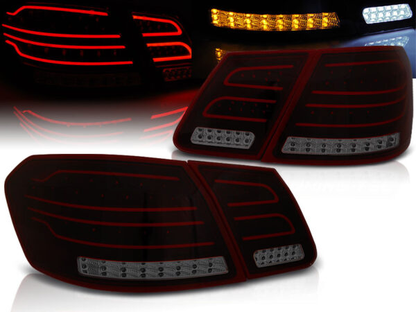 Baklykter Mercedes W212 E-Class 09-13 Sedan LED Bar Rød/Røykfarget – bilde 1 av 2