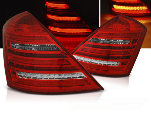 Baklykter W222 LOOK Mercedes W221 S-Class 05-09 LED SEQ Rød/Hvit – bilde 1 av 2