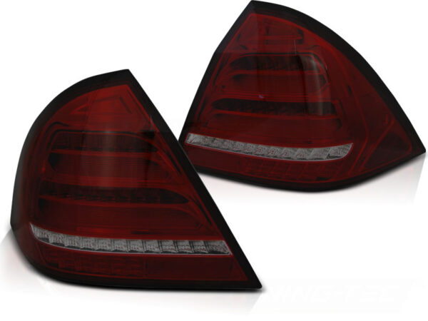 Baklykter Mercedes W203 Sedan 04-07 LED Bar SEQ Rød/Røykfarget