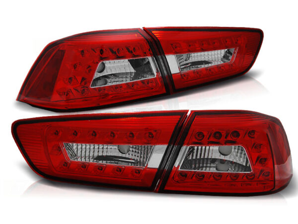 Baklykter Mitsubishi Lancer 8 Sedan 08-11 LED Rød/Hvit – bilde 2 av 2