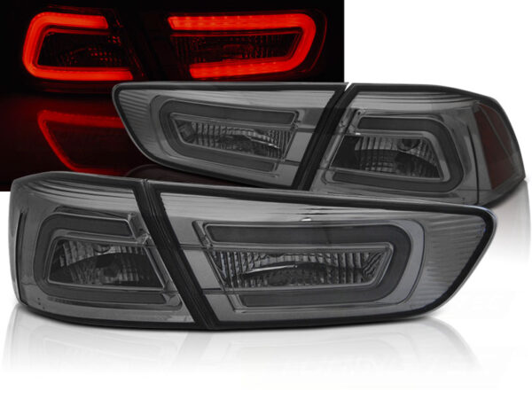Baklykter Mitsubishi Lancer 8 Sedan 08-11 LED Bar Røykfarget – bilde 1 av 2