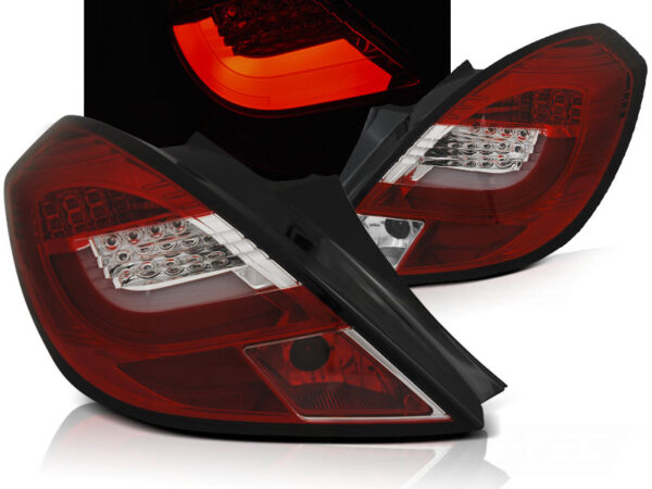 Baklykter Opel Corsa D 3D 04.06-14 Hatchback 3D LED Bar Rød/Hvit – bilde 1 av 2