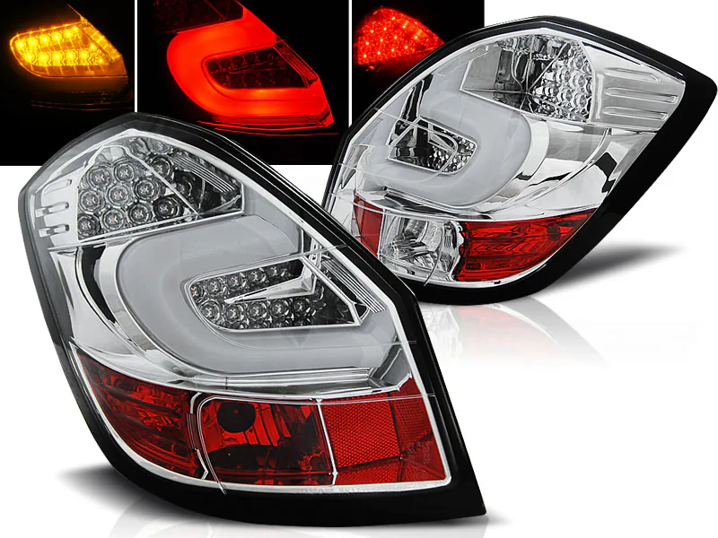 Baklykter Skoda Fabia II 07-06.14 Led Bar Chrome