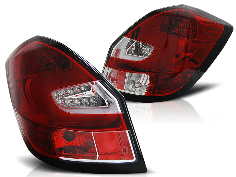 Baklykter Skoda Fabia II 07-06.14 Led Bar Red White - Bilde 2