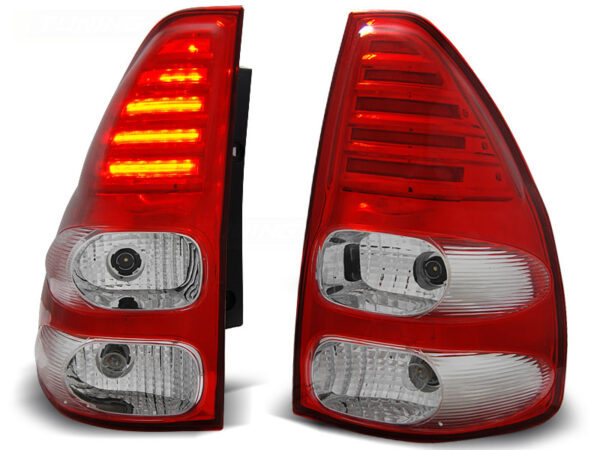 Baklykter Toyota LAND CRUISER 120 03-09 LED Rød/Hvit