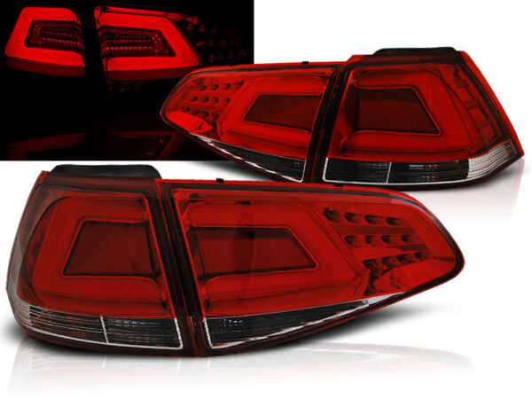 Baklykter WHIE VW Golf 7 13-17 Hatchback LED Bar Rød – for original LED – bilde 1 av 2