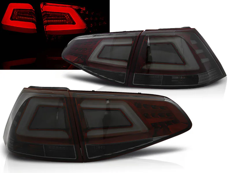 Baklykter VW Golf 7 13-17 Led Bar Red Smoke