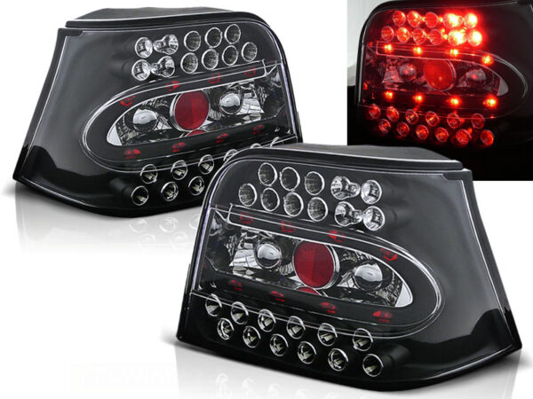 Baklykter VW Golf 4 09.97-09.03 Hatchback LED Svart – bilde 1 av 2