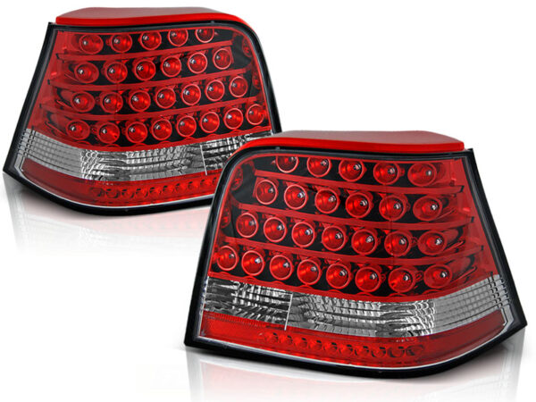 Baklykter VW Golf 4 09.97-09.03 Hatchback LED Rød/Hvit – bilde 2 av 2