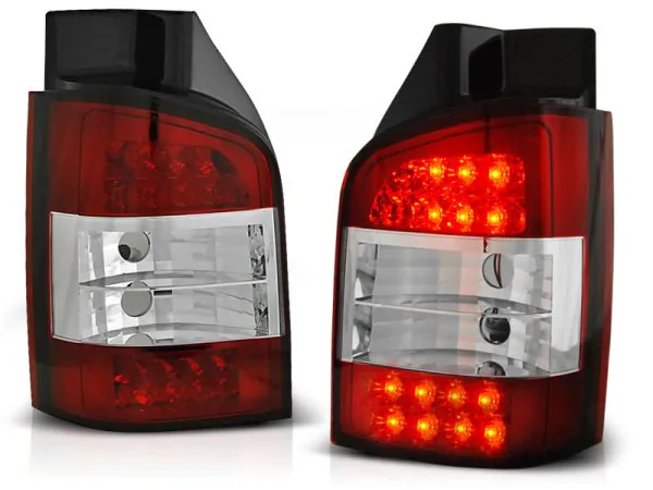 Baklykter VW T5 04.03-09 Bakluke LED Rød/Hvit