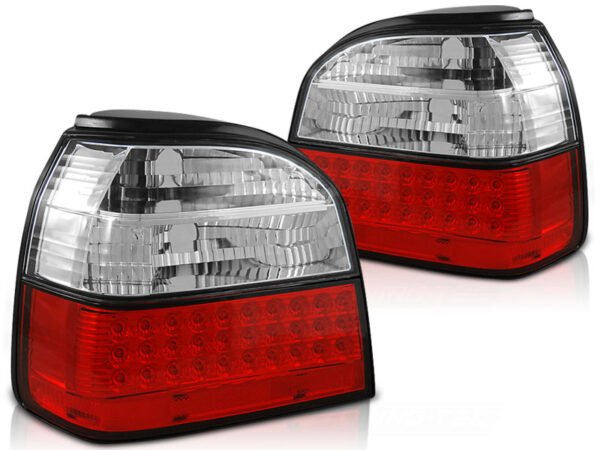 Baklykter VW Golf 3 09.91-08.97 Hatchback, Cabrio LED Rød/Hvit – bilde 2 av 2