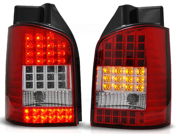 Baklykter VW T5 04.03-09 Bakluke LED Rød/Hvit