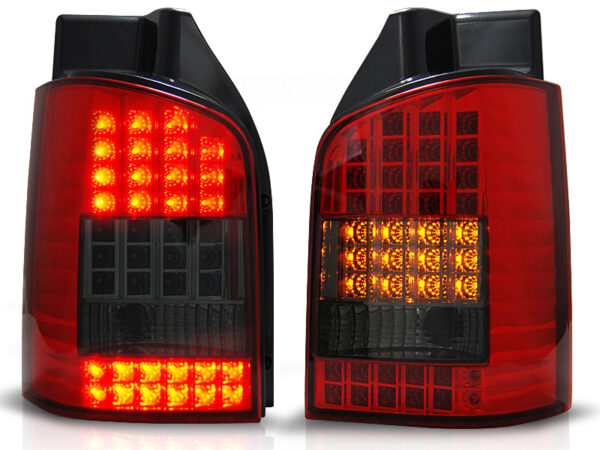 Baklykter VW T5 04.03-09 Bakluke LED Rød/Røykfarget