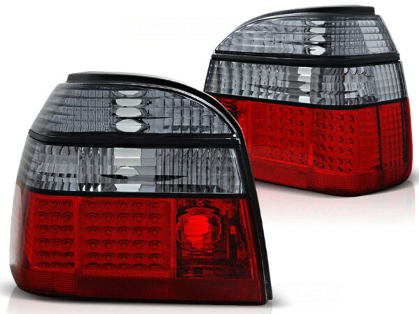 Baklykter VW Golf 3 09.91-08.97 Hatchback, Cabrio LED Rød/Røykfarget – bilde 2 av 2