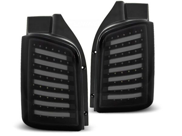 Baklykter VW T5 04.03-09/10-15 TRANSPORTER Dobbel Bakdør LED Bar Svart/Røykfarget