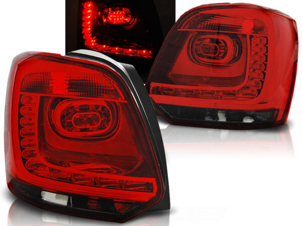Baklykter VW Polo 09-14 Hatchback LED Rød/Røykfarget – bilde 1 av 2
