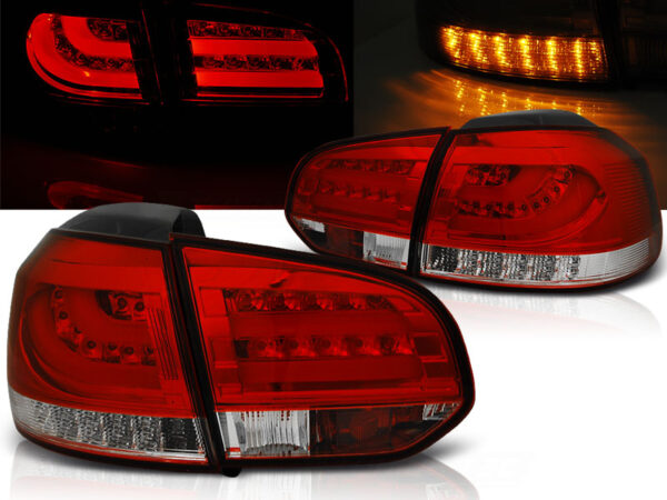Baklykter WHIE VW Golf 6 10.08-12 LED Bar Rød – bilde 1 av 2
