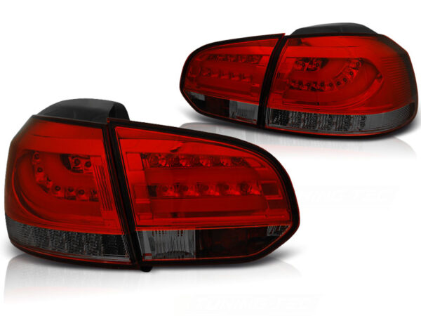Baklykter VW Golf 6 10.08-12 LED Bar Rød/Røykfarget – bilde 2 av 2