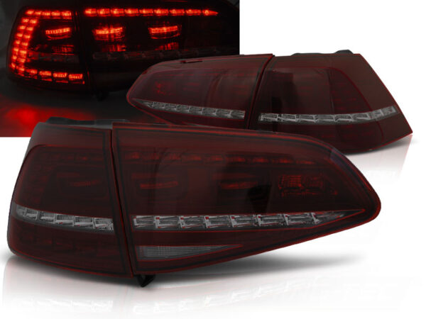 Baklykter SPORT VW Golf 7 13-17 Hatchback LED SEQ Rød/Røykfarget – for original LED – bilde 1 av 2