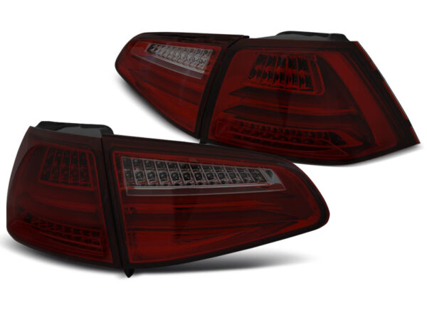 Baklykter VW Golf 7 13-17 Hatchback LED Bar Rød/Røykfarget – for original LED – bilde 2 av 2